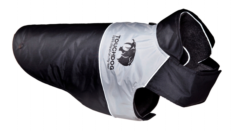 Touchdog Lightening-Shield Waterproof 2-in-1 Convertible Dog Jacket with Blackshark technology- Black - Extra Small