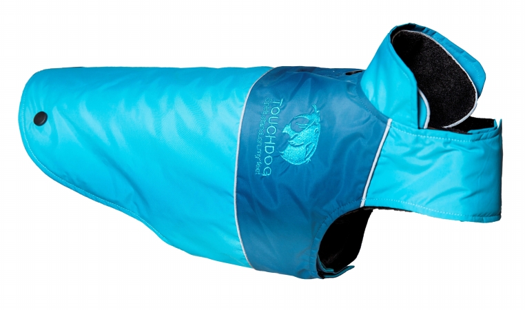 Touchdog Lightening-Shield Waterproof 2-in-1 Convertible Dog Jacket with Blackshark technology, Blue - Extra Small