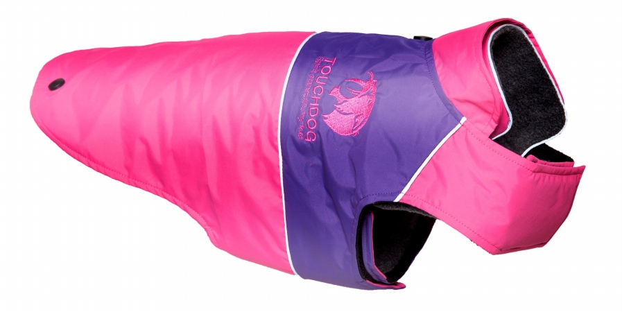 Touchdog Lightening-Shield Waterproof 2-in-1 Convertible Dog Jacket with Blackshark technology, Pink - Large