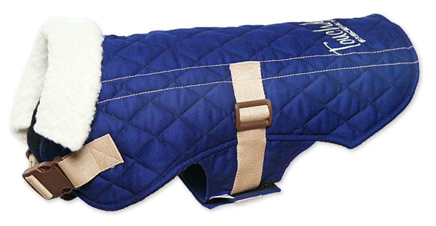 Picture of Pet Life JKTD7BLXS Touchdog Original Sherpa-Bark Designer Fashion-Forward Dog Coat- Blue - Extra Small