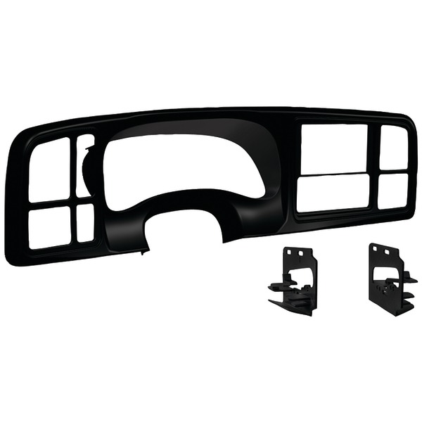 Double-DIN Dash Panel for 1999-2002 GM Trucks - Matte Black - Easy Installation