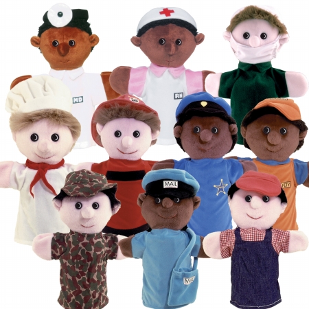 Picture of Get Ready 467 Kids Multicultural Community Helper Puppets, Set of 10