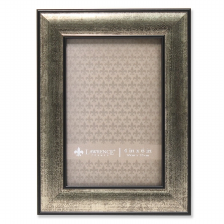 Domed Burnished Picture Frame - Silver & Black, 0.67 in.