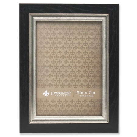 Burnished Composite Picture Frame - Black & Silver, 0.71 in.