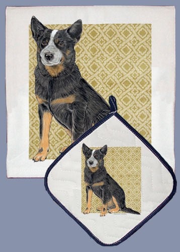 Picture of Pipsqueak Productions DP998B Australian Cattle Dog Dish Towel And Pot Holder Set