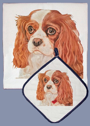 Picture of Pipsqueak Productions DP722 Cavalier Dish Towel And Pot Holder Set