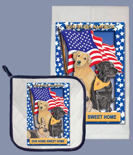 Picture of Pipsqueak Productions DP911PET Dog Dish Towel And Pot Holder Set