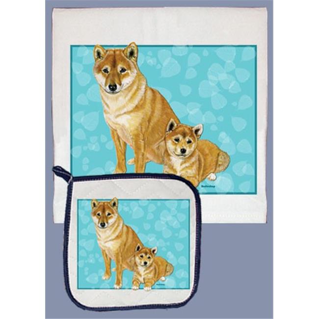 Pipsqueak Productions DP597 Shiba-Inu Dish Towel And Pot Holder Set