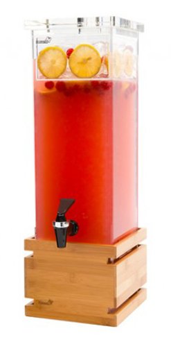 Picture of Rosseto Serving Solutions LD112 Bamboo Base Rectangle Beverage Dispenser- 2-Gallon
