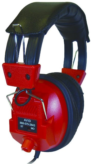 Picture of Avid Education 1EDU-AE808R-ED Headphone - Volume Control- Single 3.5 mm. Pin- Adapter- Red
