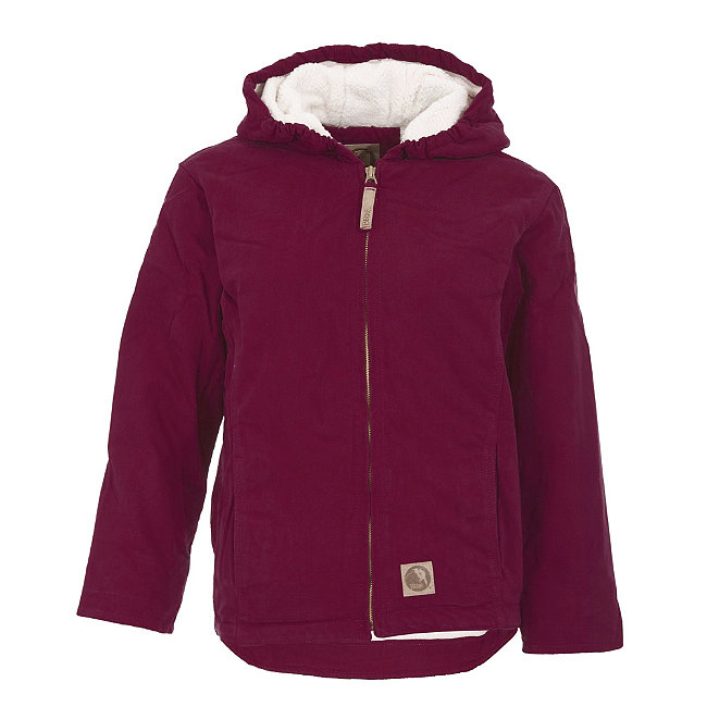 BHJ41PLMR400 Girls Washed Hooded Coat- Plum - Medium