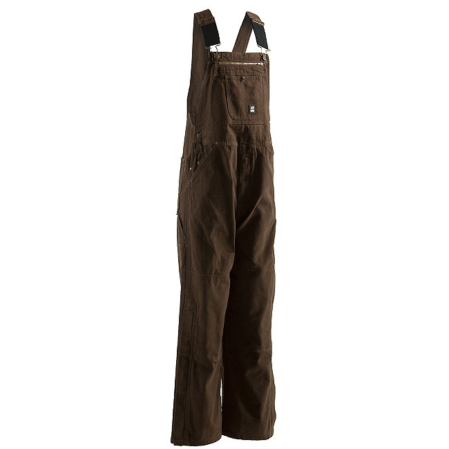 B1068BBXS340 Unlined Washed Duck Bib Overall, Bark - 34 x 28