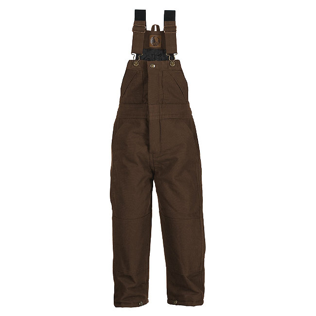 BB21BBR480 Youth Washed Insulated Bib Overall- Bark - Extra Large