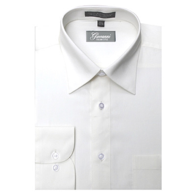 CLG1004-17 1-2x32-33 Mens Solid Color Dress Shirt, Off White