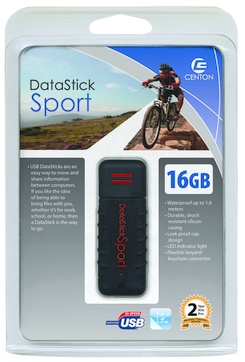 Picture of Centon Electronics 45368 Datastick Sport Waterproof USB Drive&#44; 16GB&#44; Black