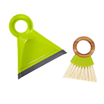 Frontier Natural Products 229148 Natural Cleaning Solutions Tiny Team Mini Brush & Dustpan- Green