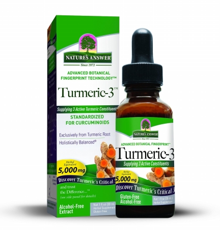 Picture of Frontier Natural Products 229118 Natures Answer Liquid Herbal Extracts Turmeric 3 Alcohol-Free Singles 1 Oz.