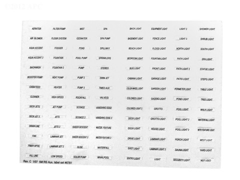 Champlain Plastics Decal Set Auxilliary Equipment