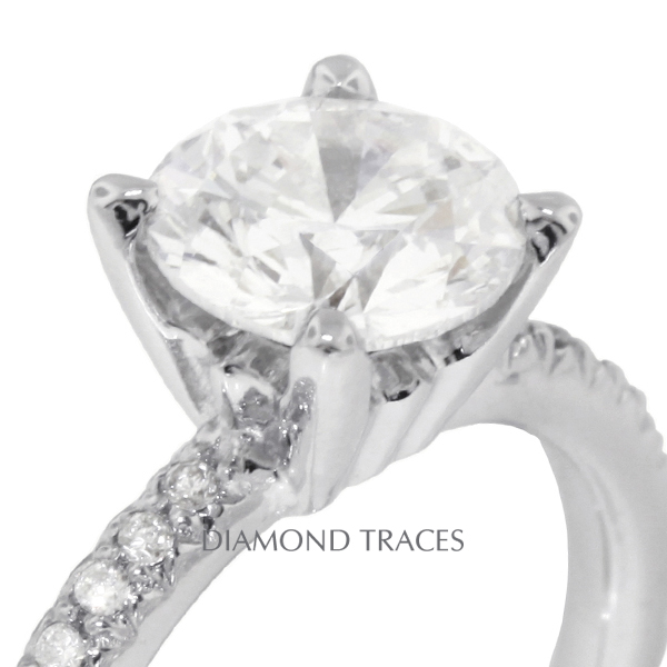 Picture of Diamond Traces D-L3699-1-ENS1089-A-3611 1.17 Carat Total Natural Diamonds 14K White Gold 4-Prong Setting Accents Engagement Ring