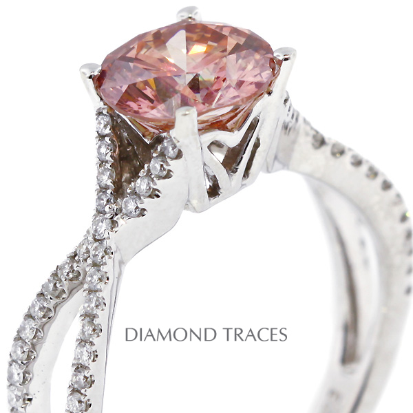 Picture of Diamond Traces D-M7186-KR6392_XD100-1162 1.46 Carat Total Natural Diamonds 18K White Gold 4-Prong Setting Split Twist Shank Engagement Ring