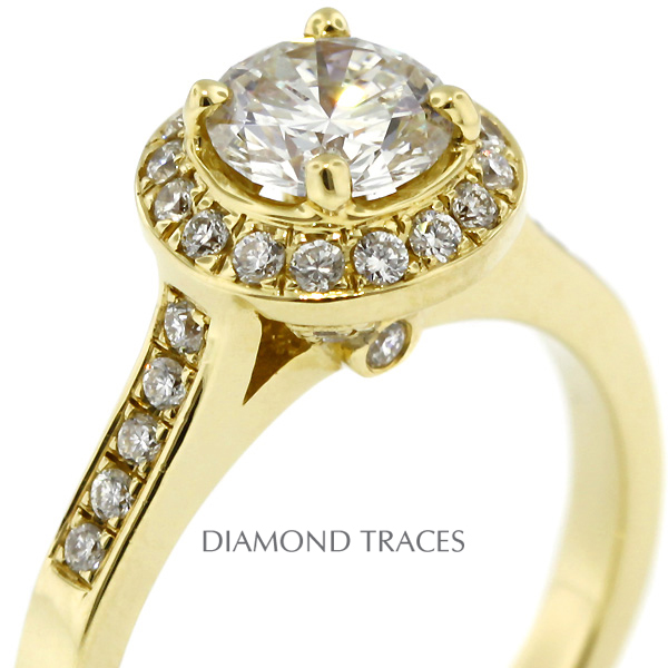 Picture of Diamond Traces D-L3190-1-ENR6406-Y-1028 1.60 Carat Total Natural Diamonds 14K Yellow Gold 4-Prong Setting Accents Engagement Ring