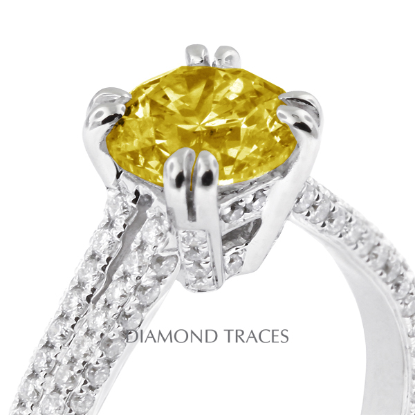 Picture of Diamond Traces D-M7708-KR9815_XD150-3518 2.36 Carat Total Natural Diamonds 18K White Gold 8-Prong Setting Split Shank Engagement Ring