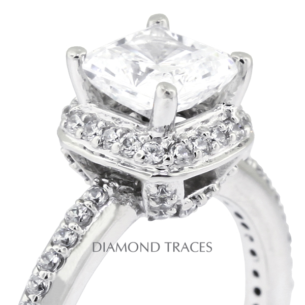 Picture of Diamond Traces D-P1206-5-ENR8871-9809 1.92 Carat Total Natural Diamonds 14K White Gold 4-Prong Setting Accents Engagement Ring