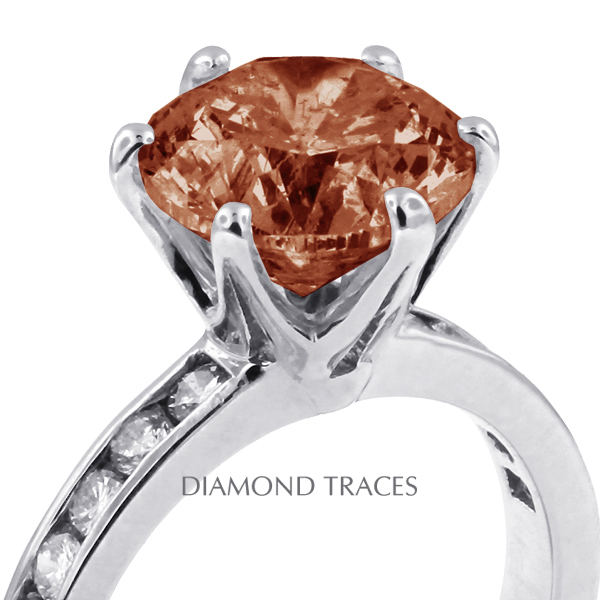 Picture of Diamond Traces D-M8398-CM029_Round-3287 2.20 Carat Total Natural Diamonds 18K White Gold 6-Prong Setting Accents Engagement Ring
