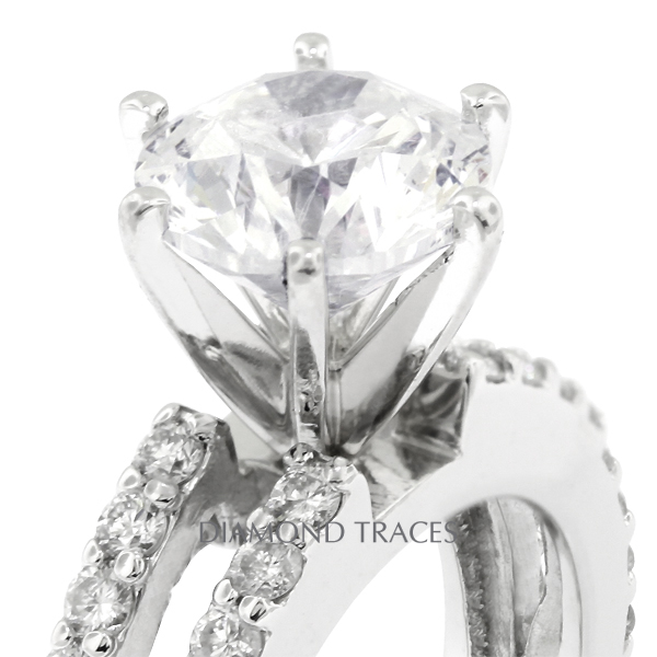 Picture of Diamond Traces D-L2981-2-ENR8336-1432 2.40 Carat Total Natural Diamonds 14K White Gold 6-Prong Setting Split Shank Engagement Ring