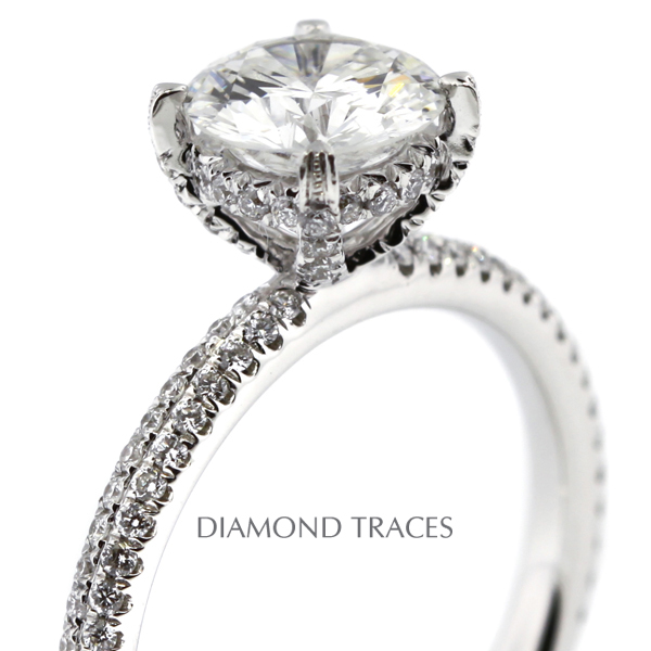 Picture of Diamond Traces D-L3720-1-KR7330_XD150-4572 1.92 Carat Total Natural Diamonds 18K White Gold 4-Prong Setting Accents Engagement Ring