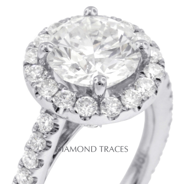 Picture of Diamond Traces D-L3415-1-KR8695_XD250-8064 2.62 Carat Total Natural Diamonds 18K White Gold 4-Prong Setting Accents Engagement Ring