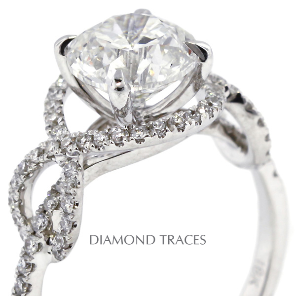 Picture of Diamond Traces D-L3170-1-KR6801_XD150-2863 2.21 Carat Total Natural Diamonds 18K White Gold 4-Prong Setting Split Twist Shank Engagement Ring