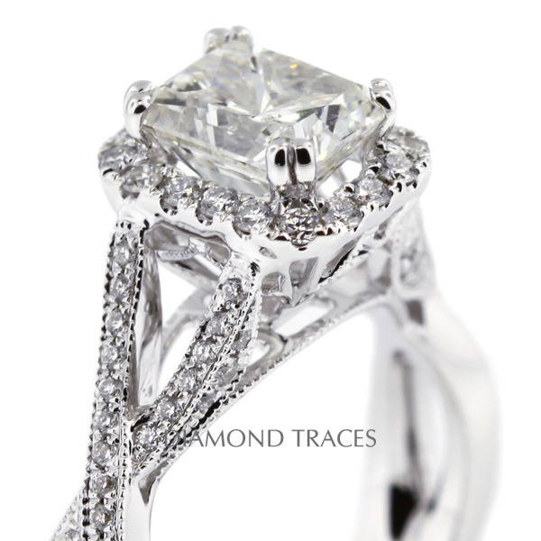 Picture of Diamond Traces D-L2756-2-KR6477_XD100-6755 1.80 Carat Total Natural Diamonds 18K White Gold 4-Prong Setting Split Twist Shank Engagement Ring