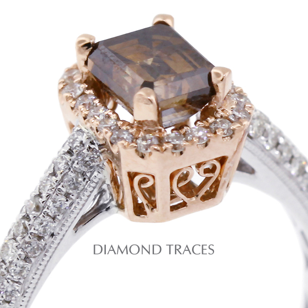 Picture of Diamond Traces D-L3459-3-KR6609_XD75-8010 2.59 Carat Total Natural Diamonds 18K Two-Tone Gold 4-Prong Setting Engagement Ring with Milgrains Engagement Ring