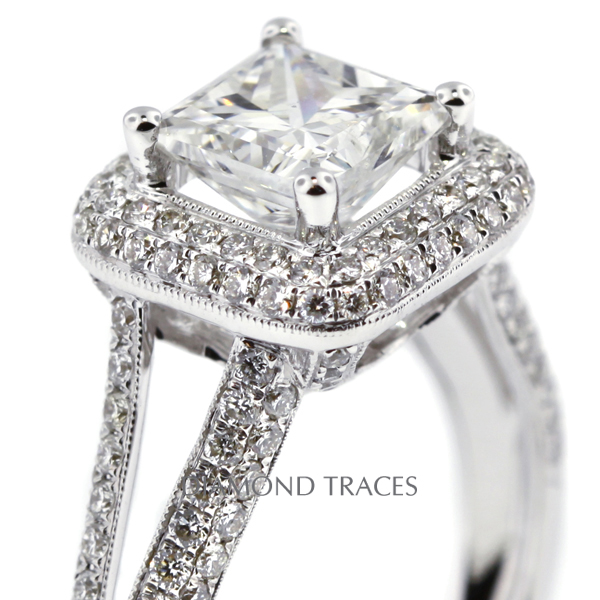 Picture of Diamond Traces D-P1206-2-KR7327_XD100-8796 2.37 Carat Total Natural Diamonds 18K White Gold 4-Prong Setting Split Shank Engagement Ring