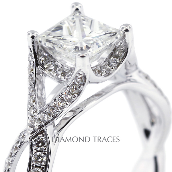 Picture of Diamond Traces D-J1159-2-KR6781_XD95-3517 2.11 Carat Total Natural Diamonds 18K White Gold 4-Prong Setting Split Twist Shank Engagement Ring