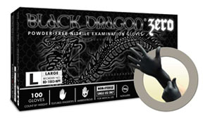 Picture of Microflex  MFX-BD1005NPF Black Dragon Zero Nitrile Exam Gloves  2XL