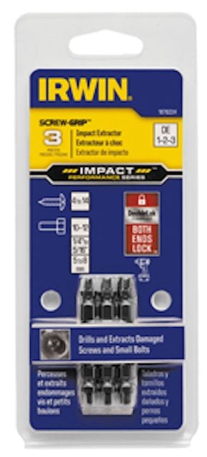 Irwin Hanson  AHN-1876224 Impact Screw-Grip Double-Ended Screw Extractor Set - 3 Piece