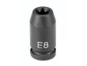 Grey Pneumatic 1/4" Drive E4 External Torx Standard Impact Socket (904ET)