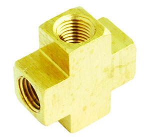 MIL-656 Solid Brass Female 4 Cross Openings - 0.25 In.