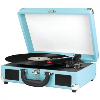 Picture of Innovative Technology INNOITVS550BTQ Bluetooth Suitcase Turntable&#44; Turquoise & White