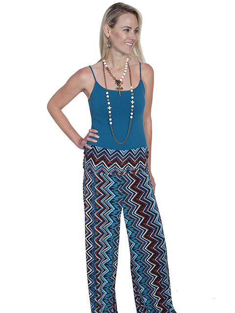 Picture of Scully E201-TUR-L Palazzo Pant- Turquoise - Large