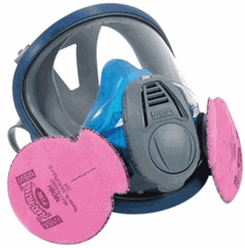 MSA Safety Works Advantage 3200 Silicone Full-Facepiece Respirator, Blue and , Size Large - 10028997