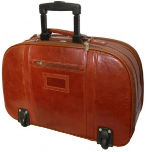 Picture of Harvest A214-BROWN Full Grain Leather- Carry-on Rolling Briefcase
