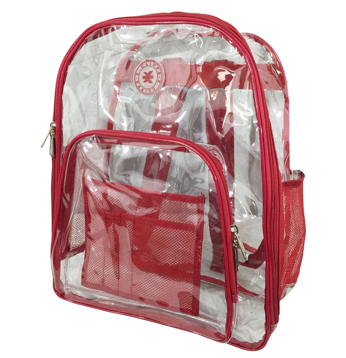 Picture of Harvest LM213 Red Deluxe 17 in. See-through Clear 0.5 mm. PVC Backpack