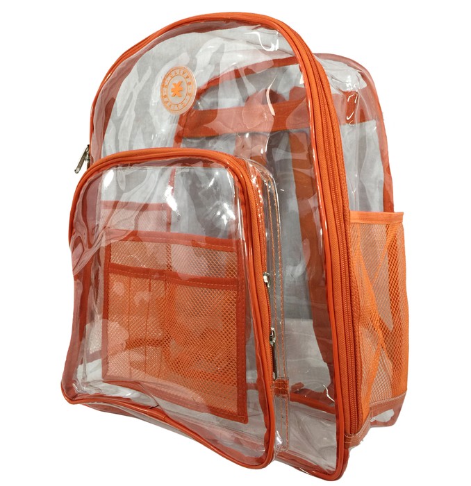 Picture of Harvest LM213 Orange Deluxe 17 in. See-through Clear 0.5 mm. PVC Backpack