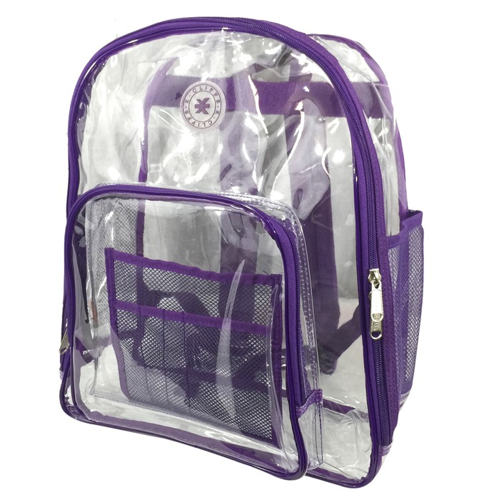 Picture of Harvest LM213 Purple Deluxe 17 in. See-through Clear 0.5 mm. PVC Backpack