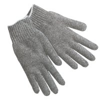 String Knit Gloves, Large, Hemmed, Regular Weight, Natural, 12PK