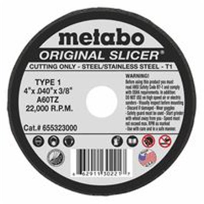 Metabo 469-55323 Type 1 Slicer Wheel 4 x 0.040 x 0.38 in. A60Tz