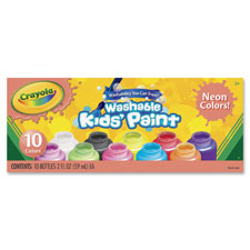 Picture of Crayola CYO542390 10-Color Neon Washable Kids Paint&#44; 10 Per Set